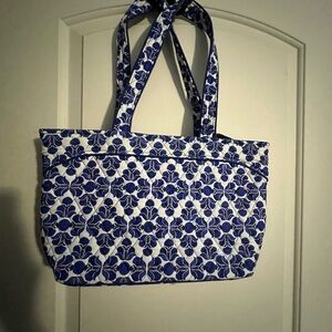 Vera Bradley Floral Blue and White Tote Bag